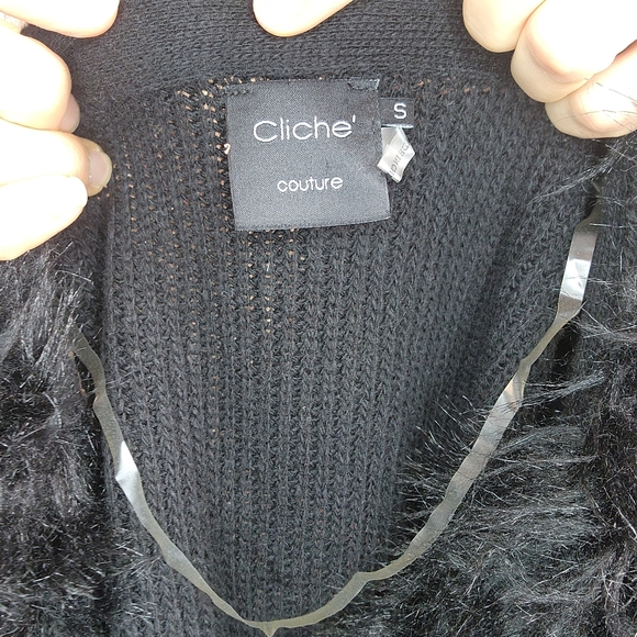 Cliche Faux Fur Knit Vest Size Small - Picture 4 of 4